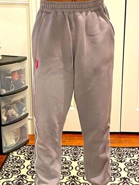 Playboy Gray Sweatpants with reflective leg strip